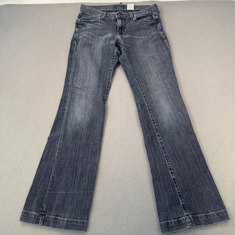 Gap 1969 Flare Jeans Womens 6 Regular Dark Wash Stretch Denim Made in USA